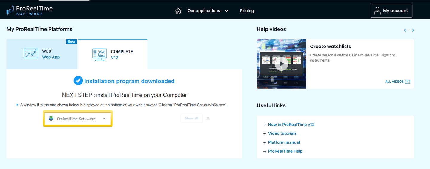 download ProRealTime