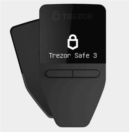 Afbeelding van de portemonnee “Trezor Safe 3”.