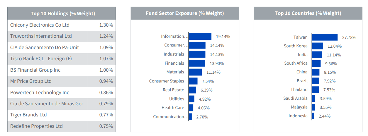 WisdomTree Emerging Markets SmallCap Dividend ETF: top holdings, sector- en landenverdeling