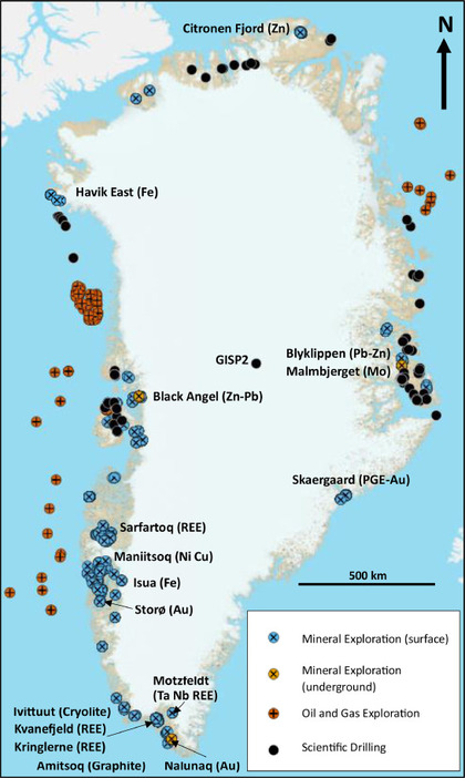 Mineraalreserves van Groenland | Bron: Science Direct