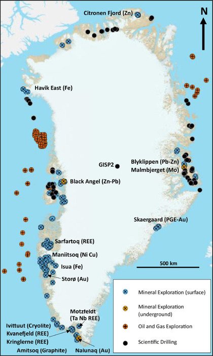 Mineraalreserves van Groenland | Bron: Science Direct