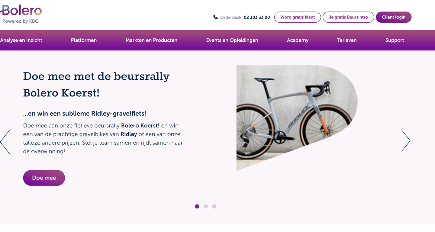 Bolero landingpagina