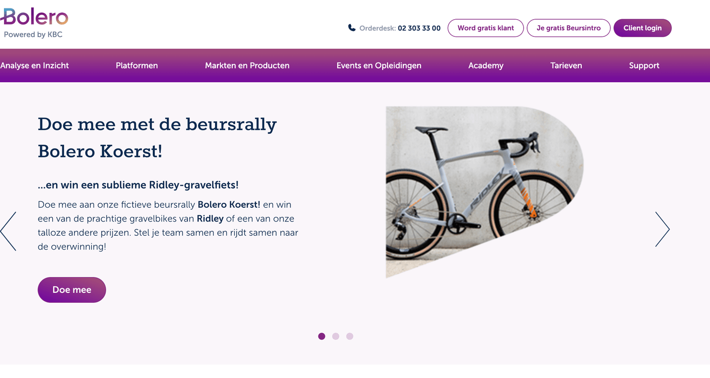 Bolero landingpagina