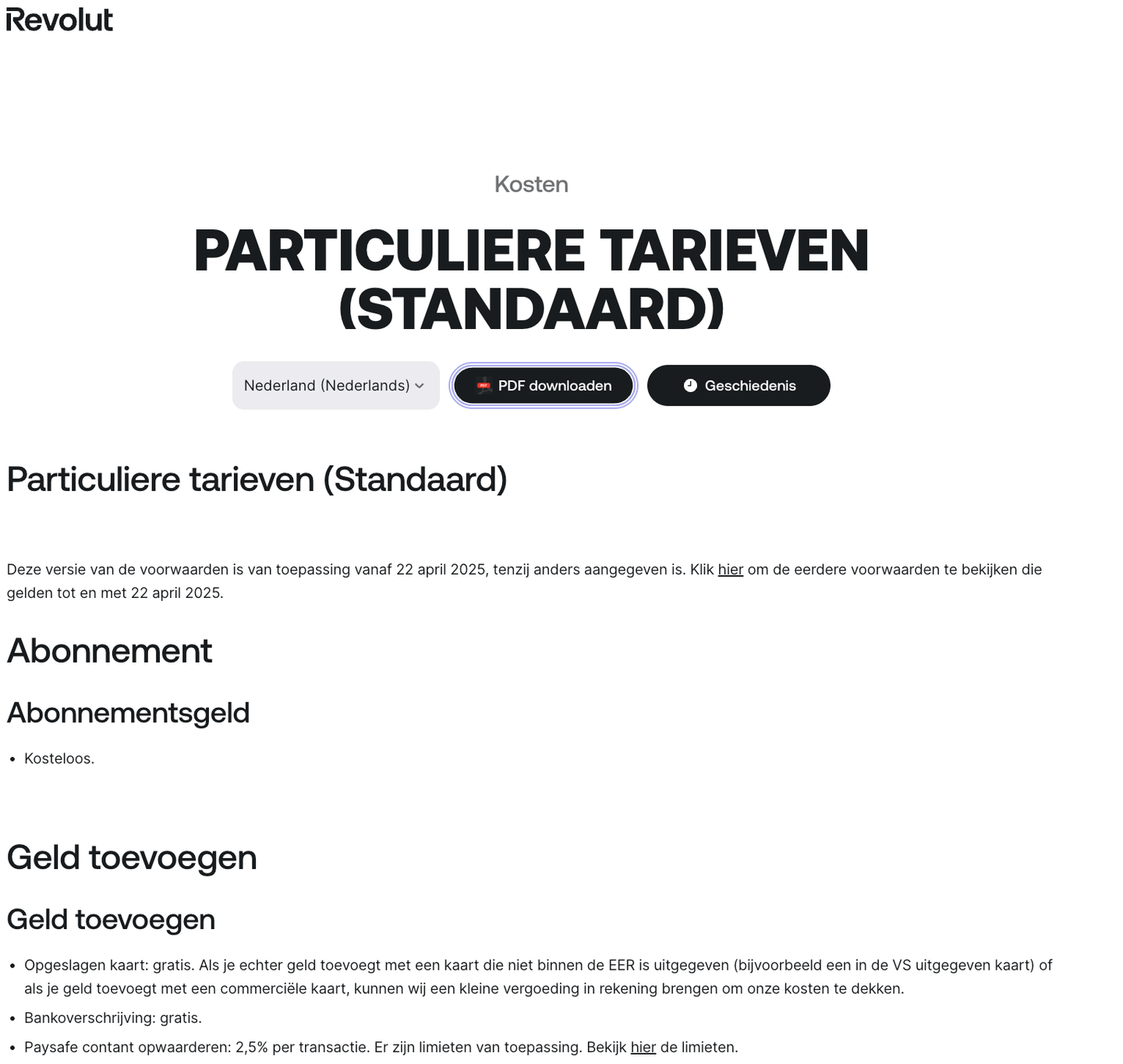 revolut tarieven